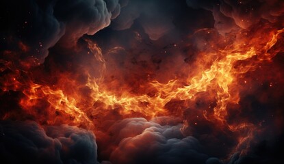 Fototapeta premium fire effet background design with smoke effects, lighting, spark, blast,