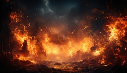 fire effet background design with smoke effects, lighting, spark, blast,