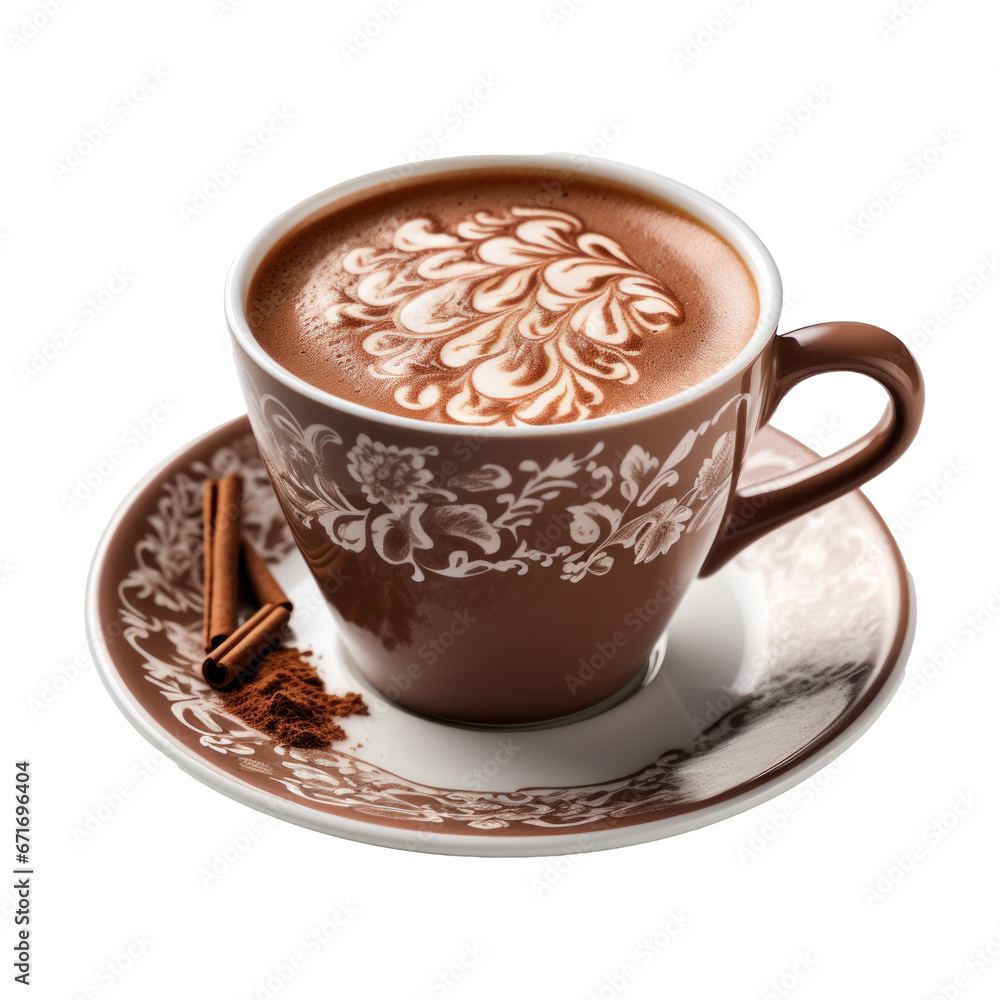 Canvas Prints a cup of hot cocoa, isolated