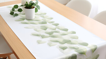 white and green clothe on table