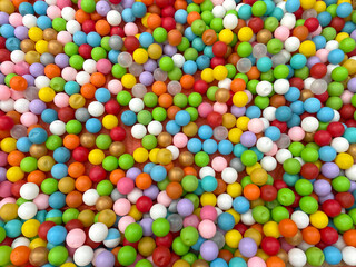small colorful balls in a box, holidays, children's parties, game rooms