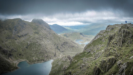 Snowdonia National Park, Wales- views of routes up to the top of Mount Snowdon