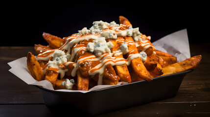 Beautiful tasty french fries illustration