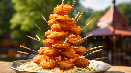 Beautiful tasty french fries illustration