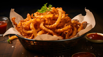 Beautiful tasty french fries illustration