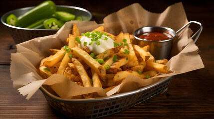 Beautiful tasty french fries illustration