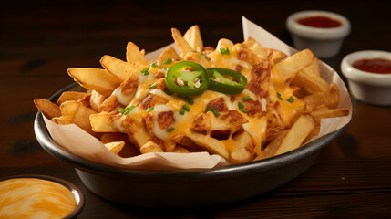 Beautiful tasty french fries illustration