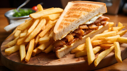 Beautiful tasty french fries illustration