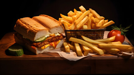 Beautiful tasty french fries illustration