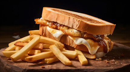 Beautiful tasty french fries illustration