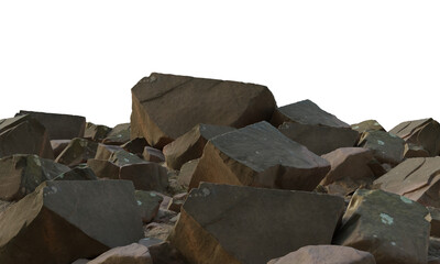 A 3d rendered illustration of a terrain with unique rock formations as a backdrop 