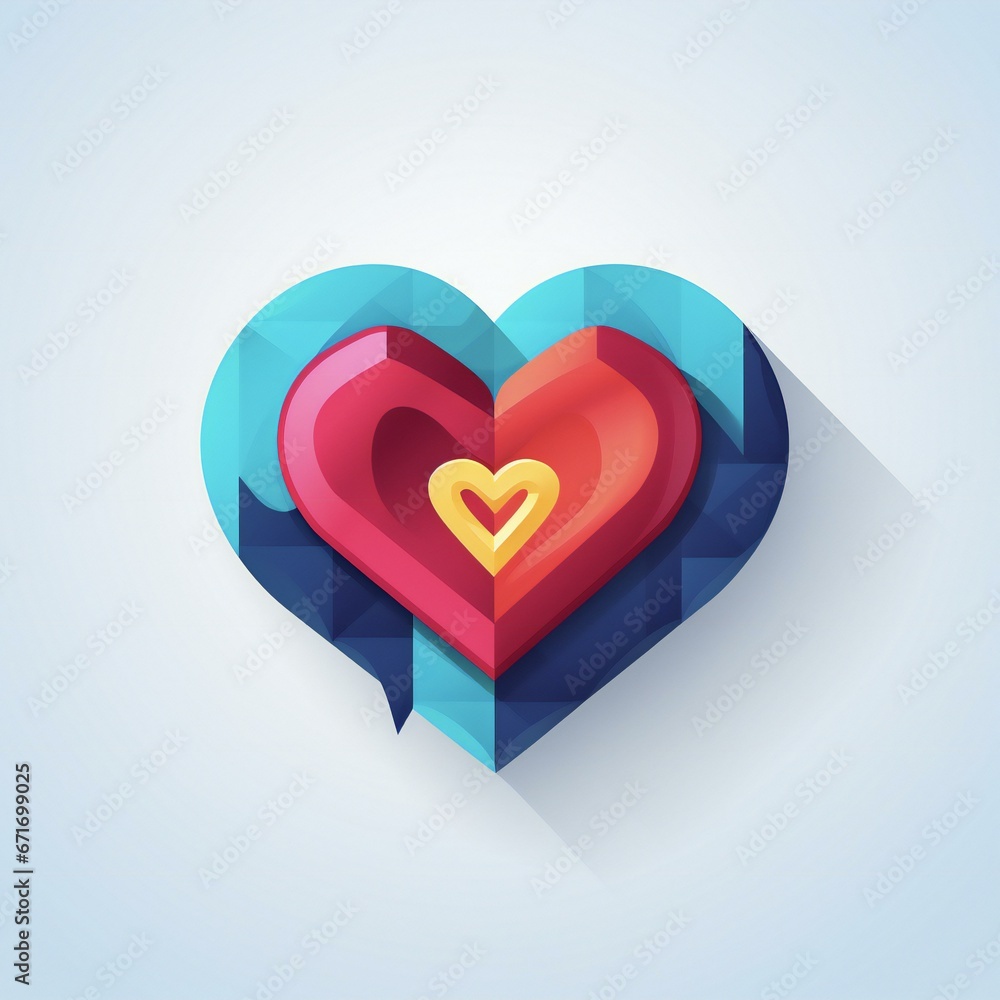 Wall mural 3d love icon