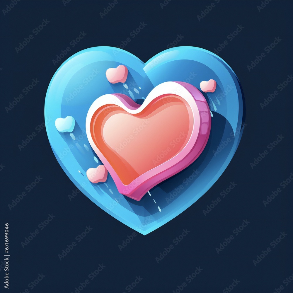 Wall mural 3d love icon 