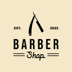 barber shop vintage logo vector illustration template graphic design