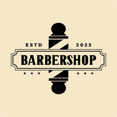 barber shop vintage logo vector illustration template graphic designobile