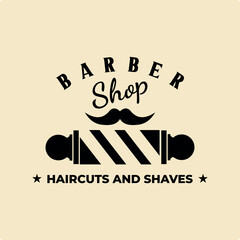barber shop vintage logo vector illustration template graphic design