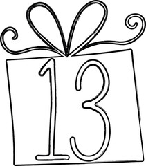 
Gift number 13 advent calendar holiday christmas.