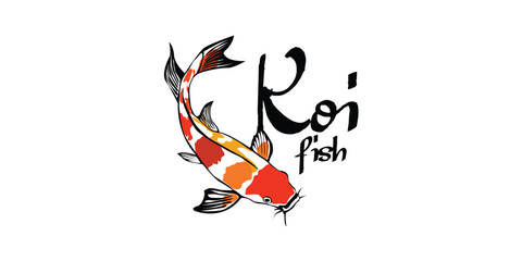 koi fish asian aquatic pet black orange yellow color 