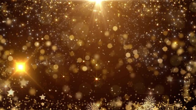golden color sparkling lights background video