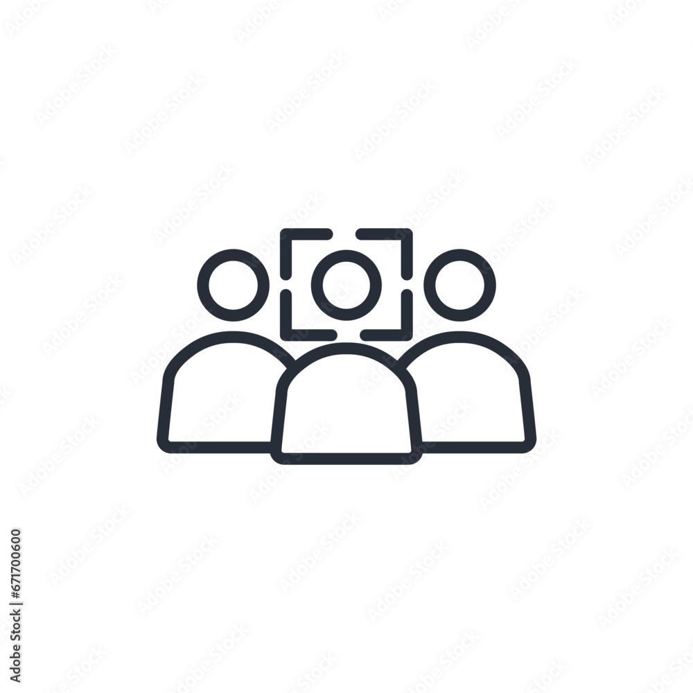 Poster face detection icon. vector.editable stroke.linear style sign for use web design,logo.symbol illustr