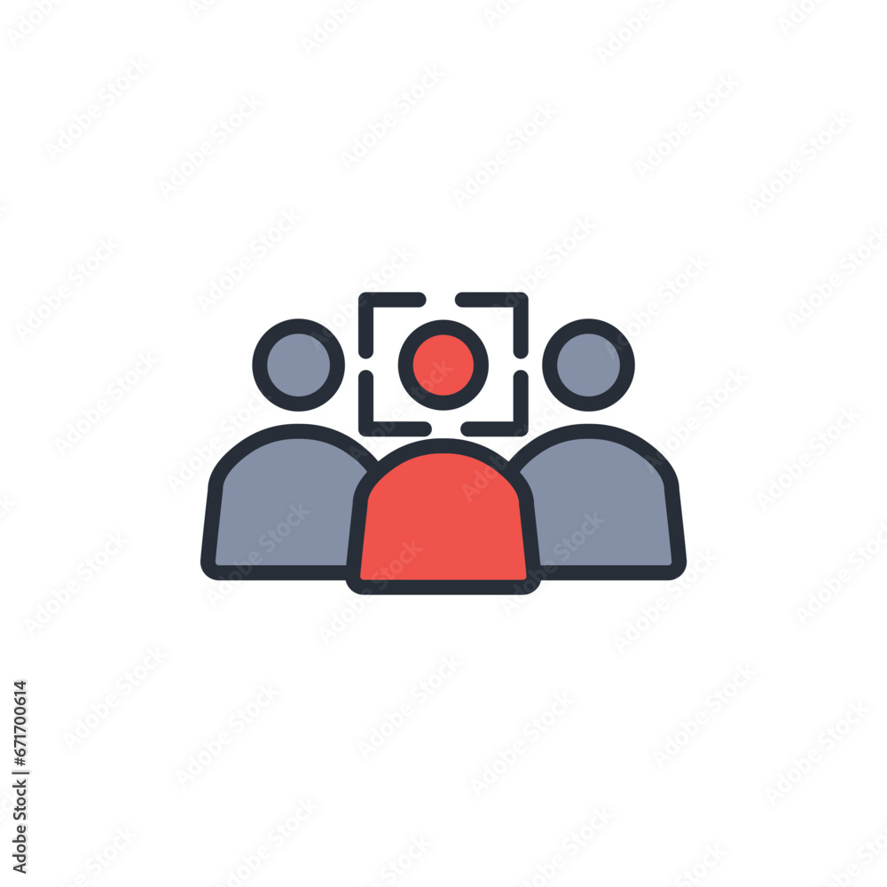 Poster face detection icon. vector.editable stroke.linear style sign for use web design,logo.symbol illustr