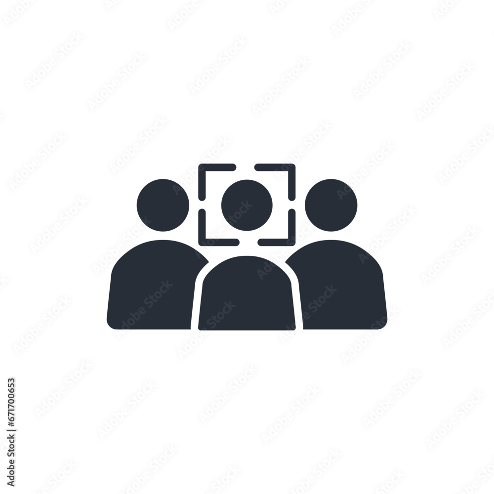 Poster face detection icon. vector.editable stroke.linear style sign for use web design,logo.symbol illustr