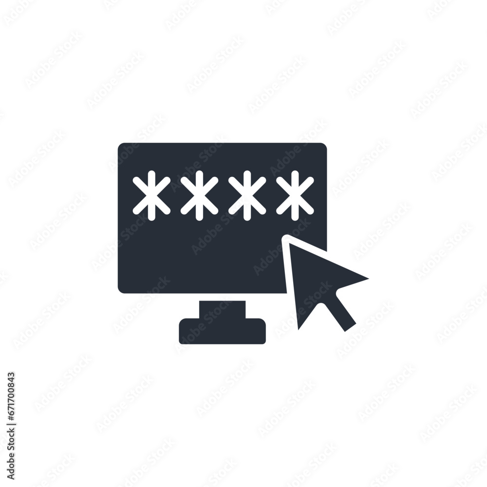 Poster password icon. vector.editable stroke.linear style sign for use web design,logo.symbol illustration.
