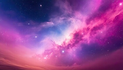 Space background with realistic nebula and shining stars. Colorful cosmos with stardust and milky way. Magic color galaxy.