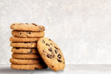 Healthy fresh oatmeal cookies on desk