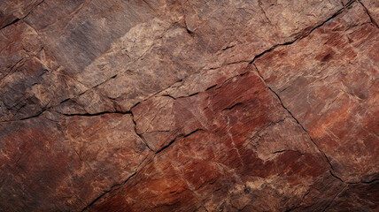 Dark red orange brown rock texture with cracks. Close-up. 