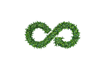 Circular ideas to reduce waste through reuse, recycling, ecology, nature and environment conservation, sustainable development Infinity icon symbol  Isolated on clean background	
