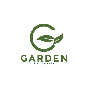 Letter G and leaf logo, Gardener logo design inspiration vector, Lawn care, farmer, lawn service logo vector icon template