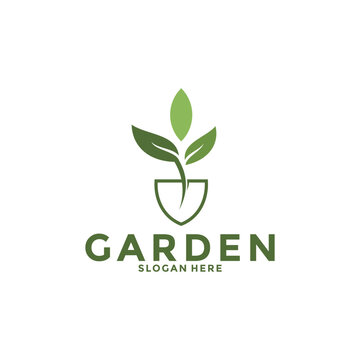 Gardener logo design inspiration vector, Lawn care, farmer, lawn service logo vector icon template
