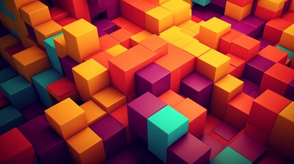 colorful cubes in perspective. abstract background for web design