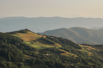 View of the mountains and hills of western Serbia