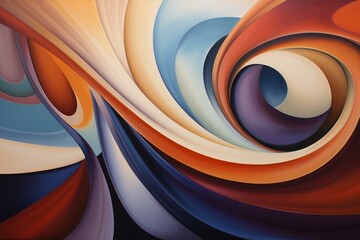 Dynamic abstract artwork with flowing curves. Generative AI