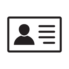 ID Card icon collection. Employee clerk card, driver license, Identification card, staff identification card symbol. Design for website and mobile app.