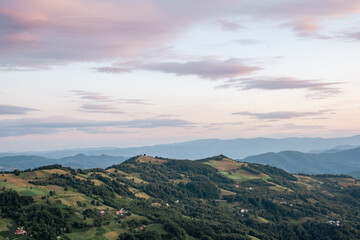 View of the mountains and hills of western Serbia