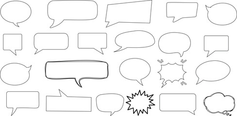 diverse speech bubbles vector illustration. Ideal for graphic design, web design, and social media posts. Modern, trendy style with empty bubbles ready for text