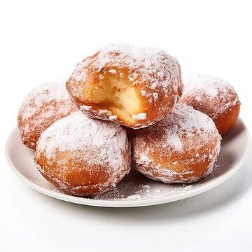 Beignets on white background illustration