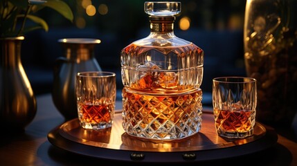 Fototapeta na wymiar whiskey in a decanter
