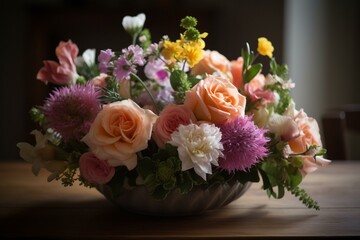 Obraz na płótnie Canvas Mother's day floral arrangement. Generative AI