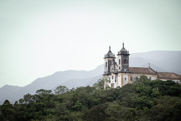Old historical church at Minas Gerais in Brazil