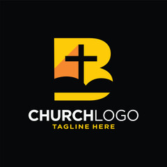 Letter B Church Logo Design Template Inspiration, Vector Illustration.