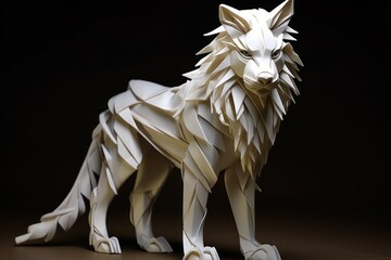 Intricate origami sculptures in various animal shapes. Paper art, creative origami, precision folding, paper menagerie.