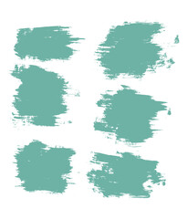 Fototapeta na wymiar Set of grunge turquoise spot ink vector stain