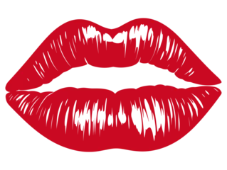 Fotobehang red lips lipstick kiss mouth isolated © mr_marcom