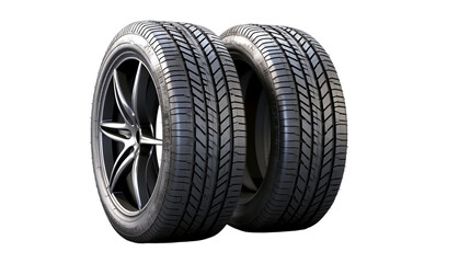 Car Tires Isolated on Transparent Background, Generative ai