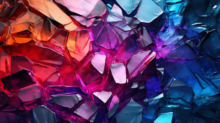 Shattered glass pieces in a rainbow palette - obrazy, fototapety, plakaty