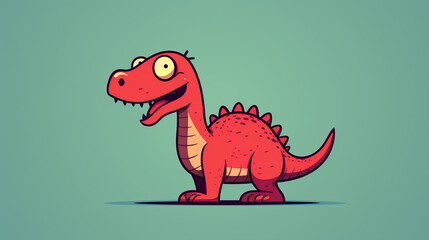 Fototapeta premium desenho de dinosauro maluco engraçado 